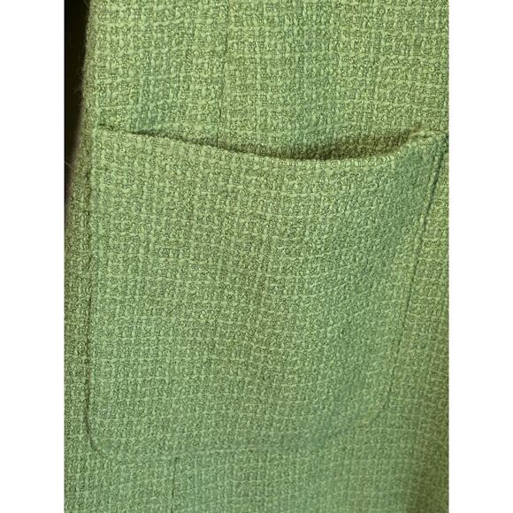 Sag Harbor Textured Jacket Bright Green Blazer Pockets Flower Size 24W - Picture 9 of 13